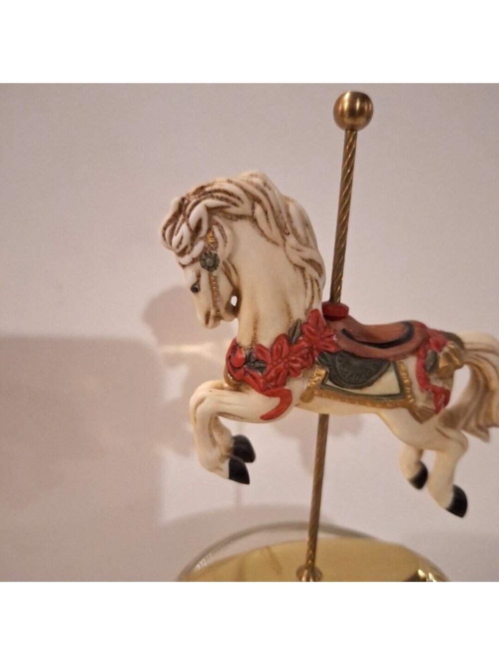 Carousel Horse House Of Lloyd 1990 Yule 5.5" Miniature Porcelain Christmas - Picture 2 of 8